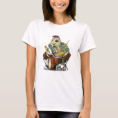 Funny T - Shirt mit Happy Turtle Drummer (Vorderseite)