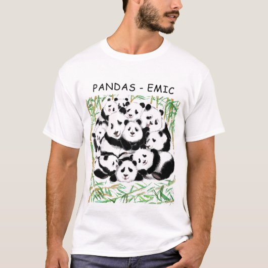 Funny T - Shirt mit Pandas - Benutzerdefinierter T (Vorderseite)