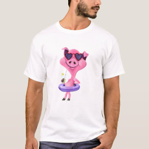 Funny T - Shirt mit Party Pig