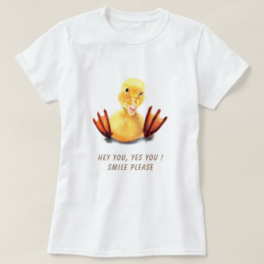 Funny T - Shirt mit Playful Duck - Lächeln (Design vorne)