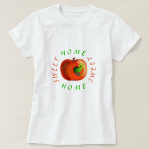 Funny T - Shirt mit Wurm in Apple - Zuhause Sweet 