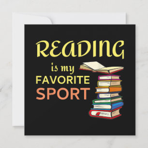 Funny T - Shirt Reading ist mein Lieblingssport fü Einladung