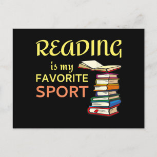 Funny T - Shirt Reading ist mein Lieblingssport fü Postkarte