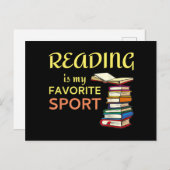 Funny T - Shirt Reading ist mein Lieblingssport fü Postkarte (Vorne/Hinten)