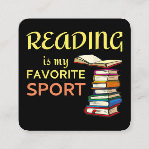 Funny T - Shirt Reading ist mein Lieblingssport fü Quadratische Visitenkarte