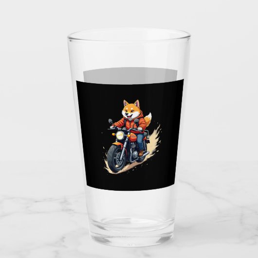 Funny T-Shirt, Shiba Inu, Motorcycle, Dog, Puppet, Glas (Vorderseite)