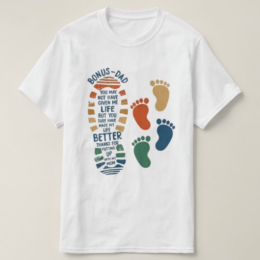 Funny t-shirt with daddy's footprint design (Design vorne)