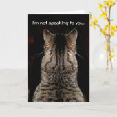 Funny Tabby Cat Birthday Card Karte (Gelbe Blume)