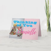 Funny Tabby Cat Denken Sie an Sie Frauen Name Kart Karte (Vorderseite)