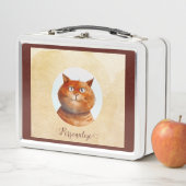 Funny Tabby Cat Feline Personalisiert Metall Brotdose (Beispiel)