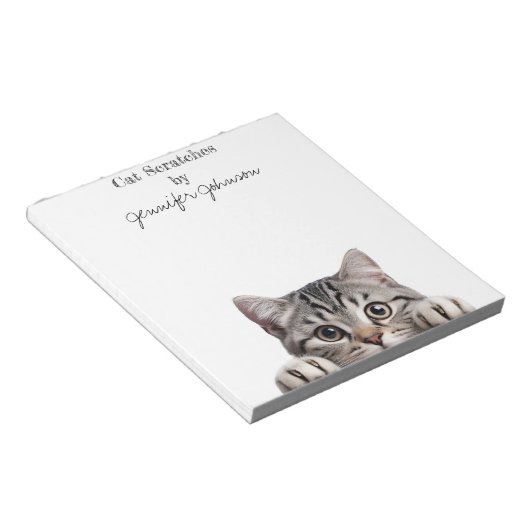 Funny Tabby Cat Notepad Notizblock (angewinkelt)