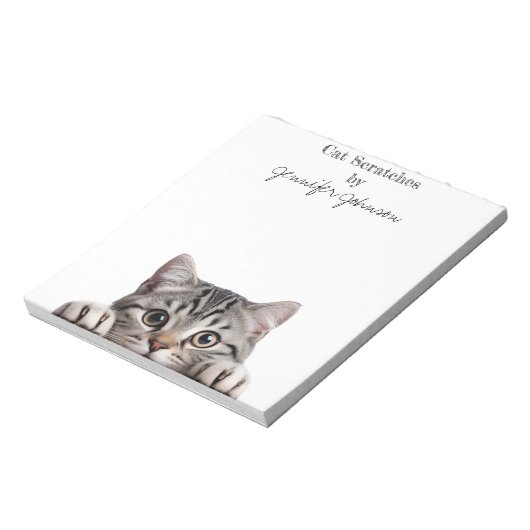 Funny Tabby Cat Notepad Notizblock (Rotiert)