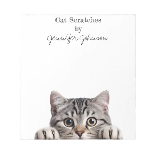 Funny Tabby Cat Notepad Notizblock (Vorderseite)