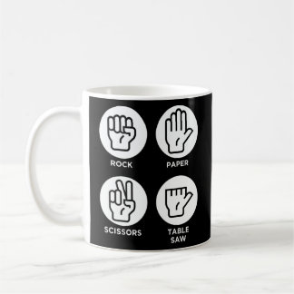 Funny Table sah Woodworker Joke Top No Finger Vate Kaffeetasse