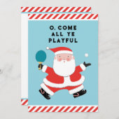 Funny Table Tennis Feiertagskarte (Vorne/Hinten)