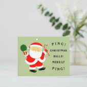 Funny Table Tennis Feiertagspostkarte (Stehend Vorderseite)