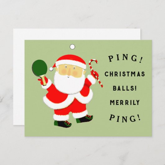 Funny Table Tennis Feiertagspostkarte (Vorne/Hinten)