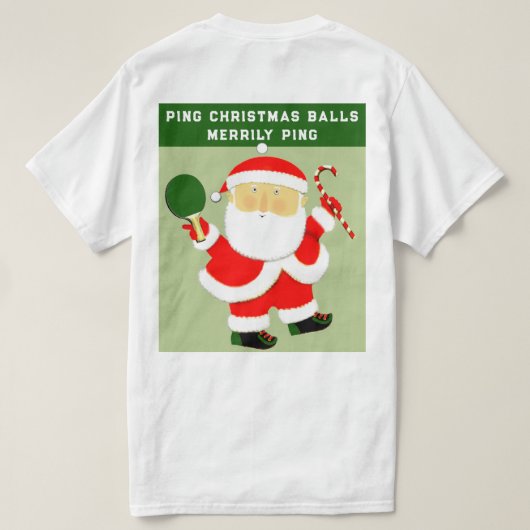 Funny Table Tennis Weihnachts-T - Shirt (Design Rückseite)