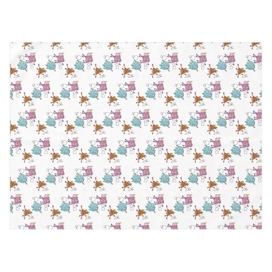 Funny Tableclout mit farbigen geometrischen Kühen Tischdecke (Vorderseite (Horizontal))