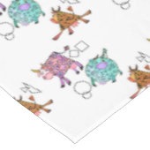 Funny Tableclout mit farbigen geometrischen Kühen Tischdecke (Schrägansicht)