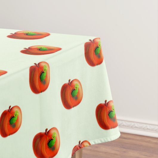 Funny Tableclout mit Happy Apple Worm Tischdecke (Beispiel)