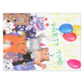 Funny Tableclout mit Happy Cats Party Benutzerdefi Tischdecke (Vorderseite (Horizontal))