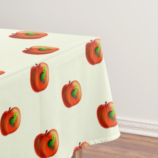 Funny Tableclover mit Happy Worm in Red Apple Tischdecke (Beispiel)