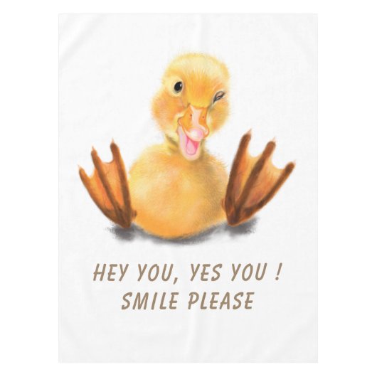 Funny Tableclover mit Happy Yellow Duck - Lächeln Tischdecke (Vorderseite)