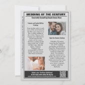 Funny Tabloid Newspapier Wedding Save the Date (Rückseite)
