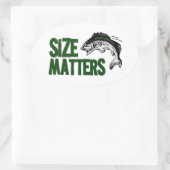Funny Tacklebox SIZE MATTERS Fischer Ovaler Aufkleber (Tasche)