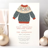 Funny Tacky Ugly Christmas Sweater Party Einladung