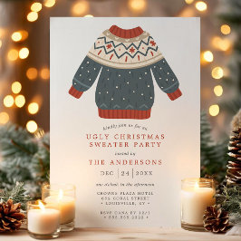 Funny Tacky Ugly Christmas Sweater Party Einladung