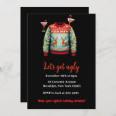 Funny Tacky Ugly Sweater Christmas Party Einladung (Vorne/Hinten)