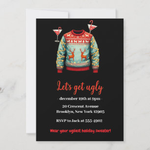 Funny Tacky Ugly Sweater Christmas Party Einladung