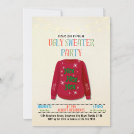 Funny Tacky Ugly Weihnachtsfeiertag Sweater Party Einladung
