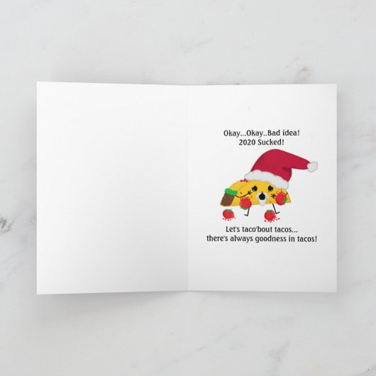 Funny Taco 2020 Weihnachtskarte Karte (Innenseite)