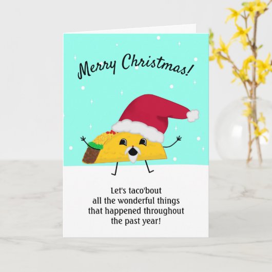 Funny Taco 2020 Weihnachtskarte Karte (Gelbe Blume)