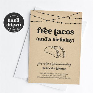 Funny Taco Birthday Party Invitation Einladung