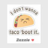 Funny Taco 'Bout It Kawaii Food Cartoon Sad Face Aufkleber (Blatt)