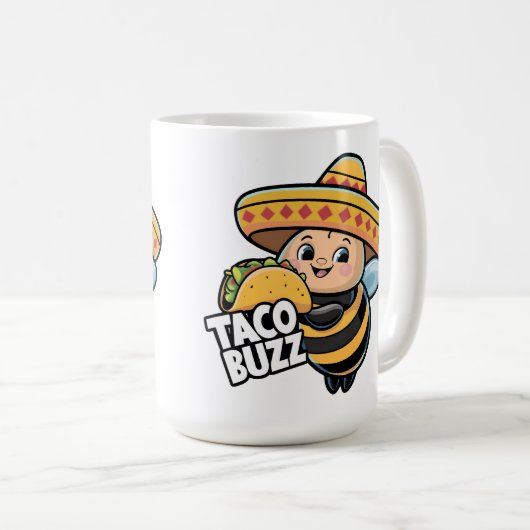 Funny Taco Buzz Bumble Bee Kaffeetasse (VorderseiteRechts)
