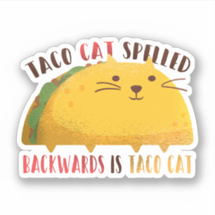 Funny Taco Cat Cartoon Teen Boy Girl Mexikanisches Aufkleber