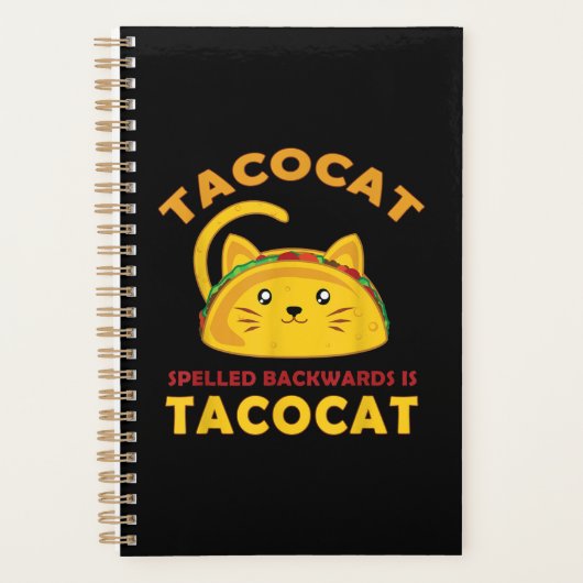 Funny Taco Cat Zitat Meme Einzigartige Männer Kind Planer (Vorderseite)
