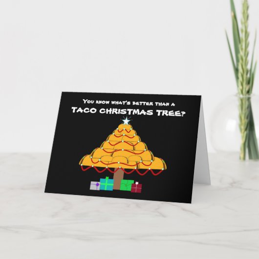 Funny Taco Christmas Tree Card Feiertagskarte (Vorderseite)