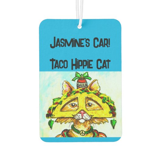 Funny Taco Hippie Cat Cat Air Freshener Autolufterfrischer (Rückseite)