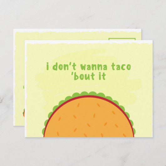 Funny Taco Illustration Food Icon Postkarte (Vorne/Hinten)