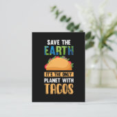 Funny Taco Lover Earth Day World Environment Food Postkarte (Stehend Vorderseite)
