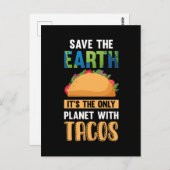 Funny Taco Lover Earth Day World Environment Food Postkarte (Vorne/Hinten)