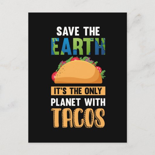 Funny Taco Lover Earth Day World Environment Food Postkarte (Vorderseite)