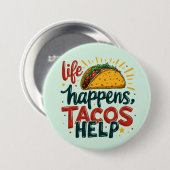 Funny Taco Lover Fiesta Feinschmecker Spaß Button (Vorne & Hinten)