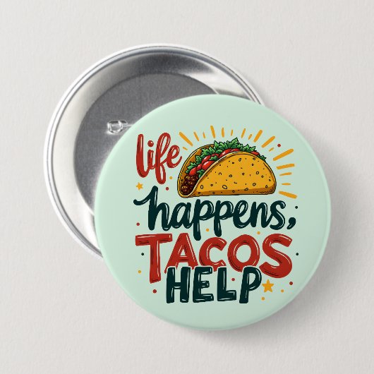 Funny Taco Lover Fiesta Feinschmecker Spaß Button (Vorne & Hinten)
